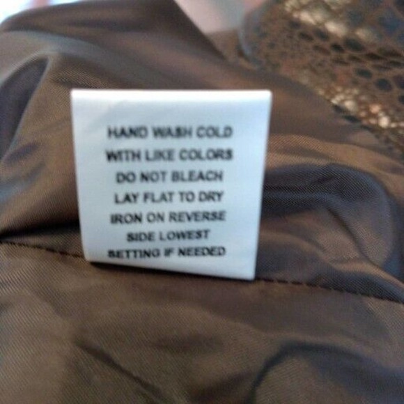 Elementz Woman Size 1X Brown Faux Snakeskin Jacket Full Zip Pockets Lined - Picture 9 of 11